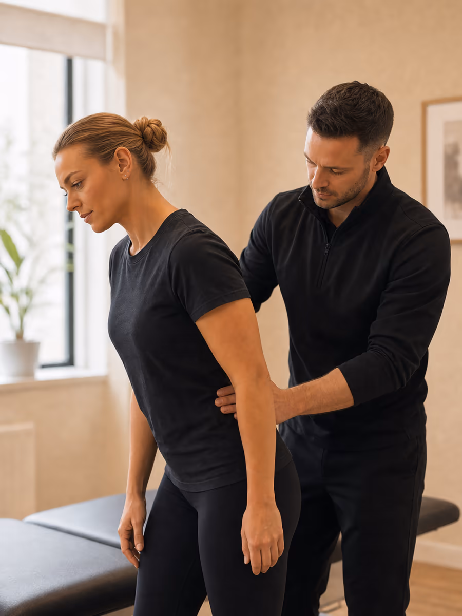 Back pain physiotherapy assessment at The Physio Lounge Knowsley clinic in Merseyside