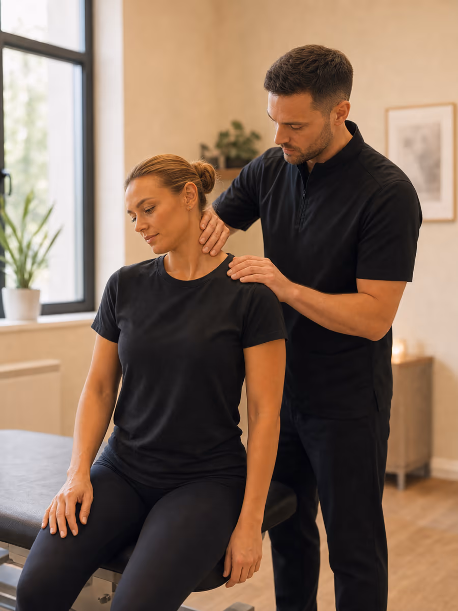 Neck pain treatment by a specialist physiotherapist at our Knowsley clinic in Merseyside