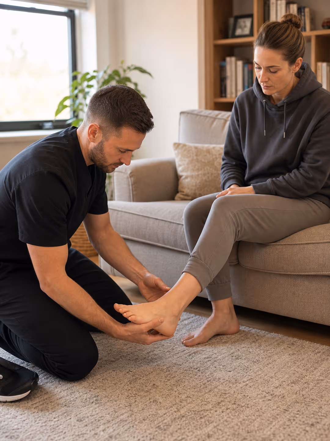 Home-visit physiotherapy treatment in a patient home