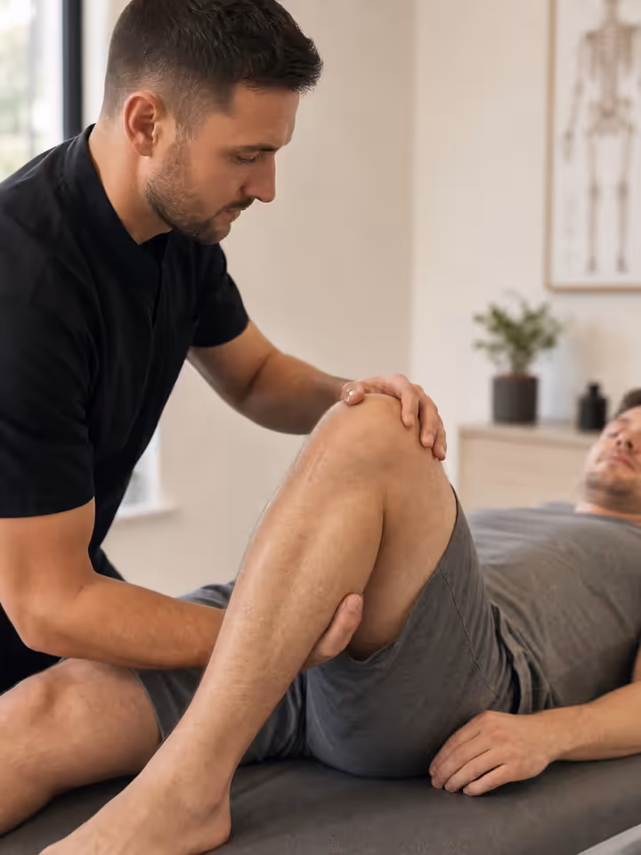 Post-operative physiotherapy rehabilitation session