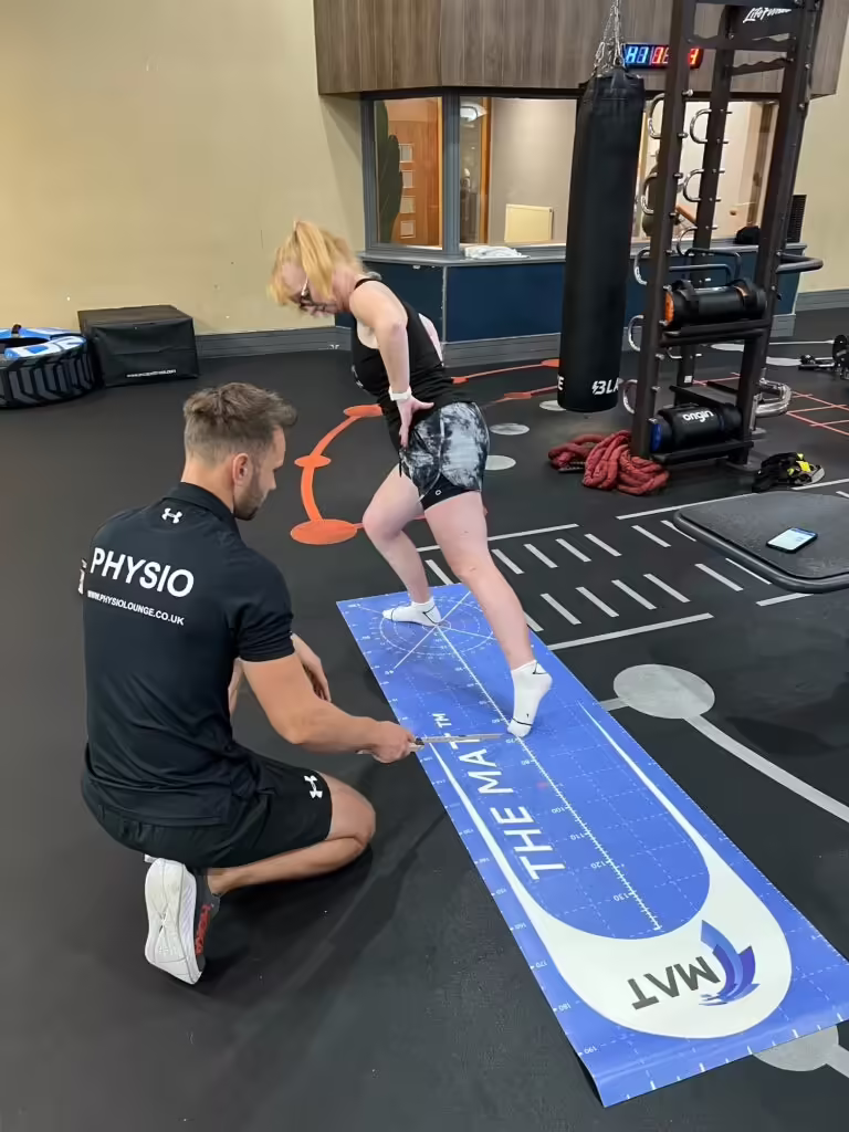 Sports screening movement assessment in a modern rehab space